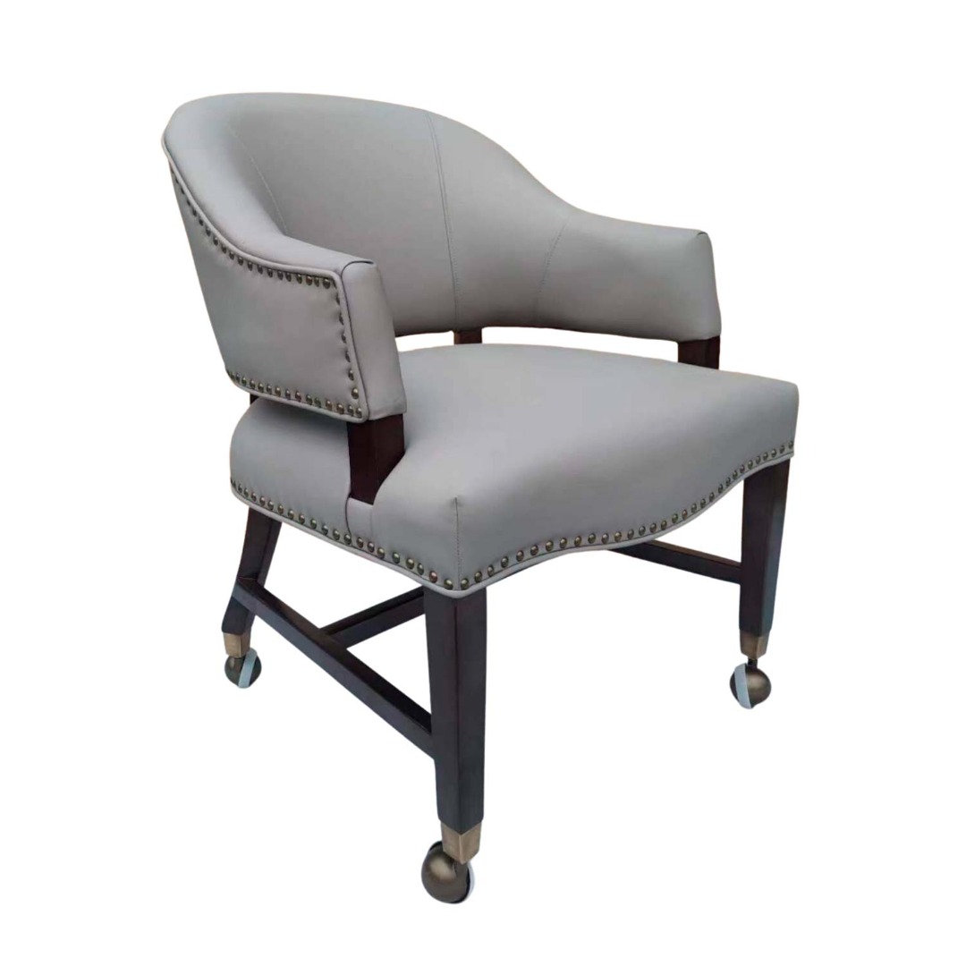 Lounge chair with casters clearance